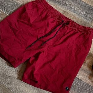 Outerknown Red Swim Shorts with Drawstring